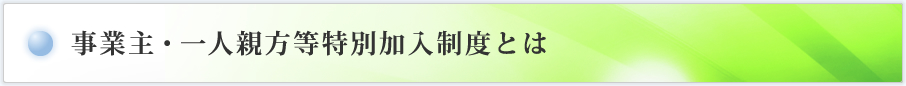 事業主・一人親方等特別加入制度とは